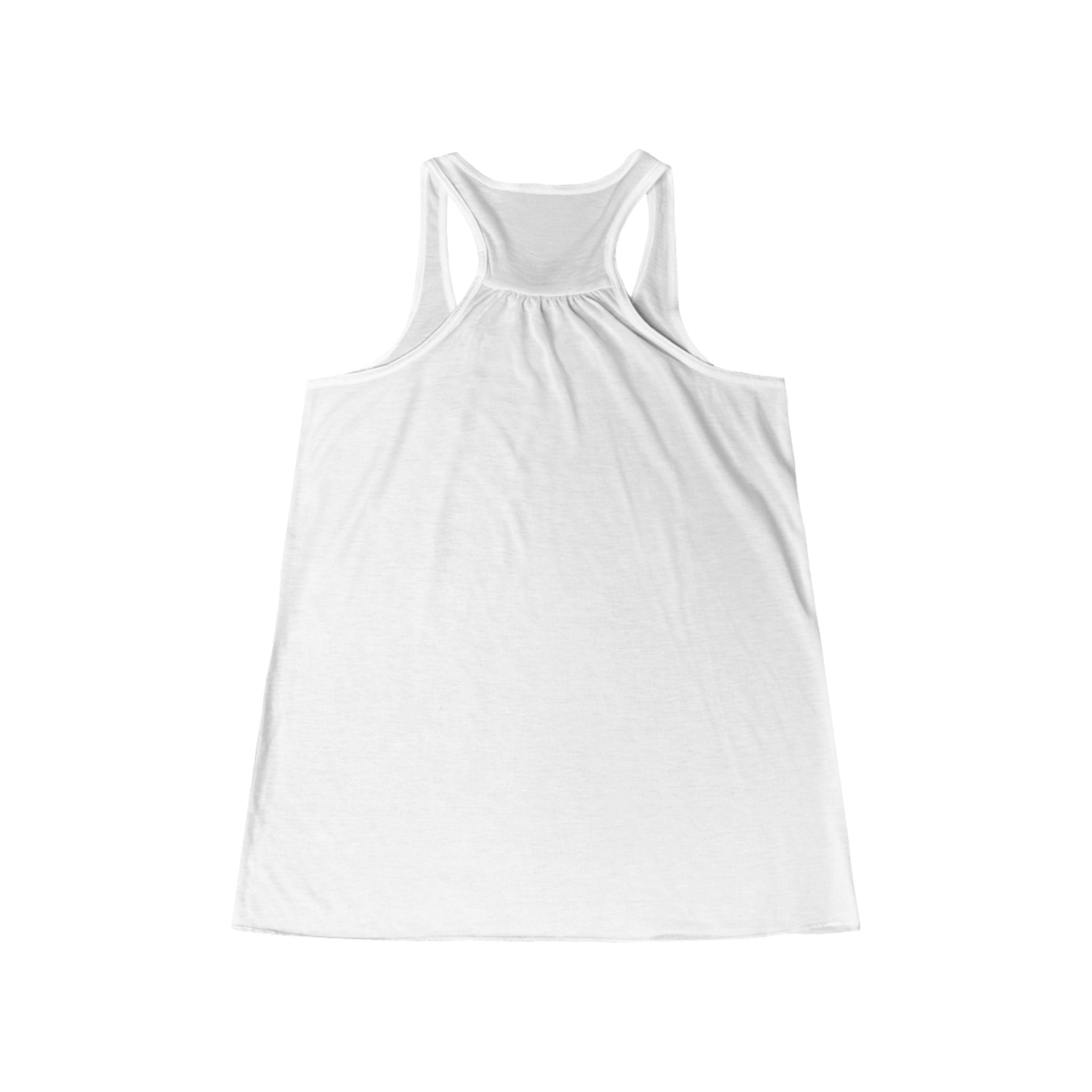 Prime script tank top | white racerback tank with teal retro script