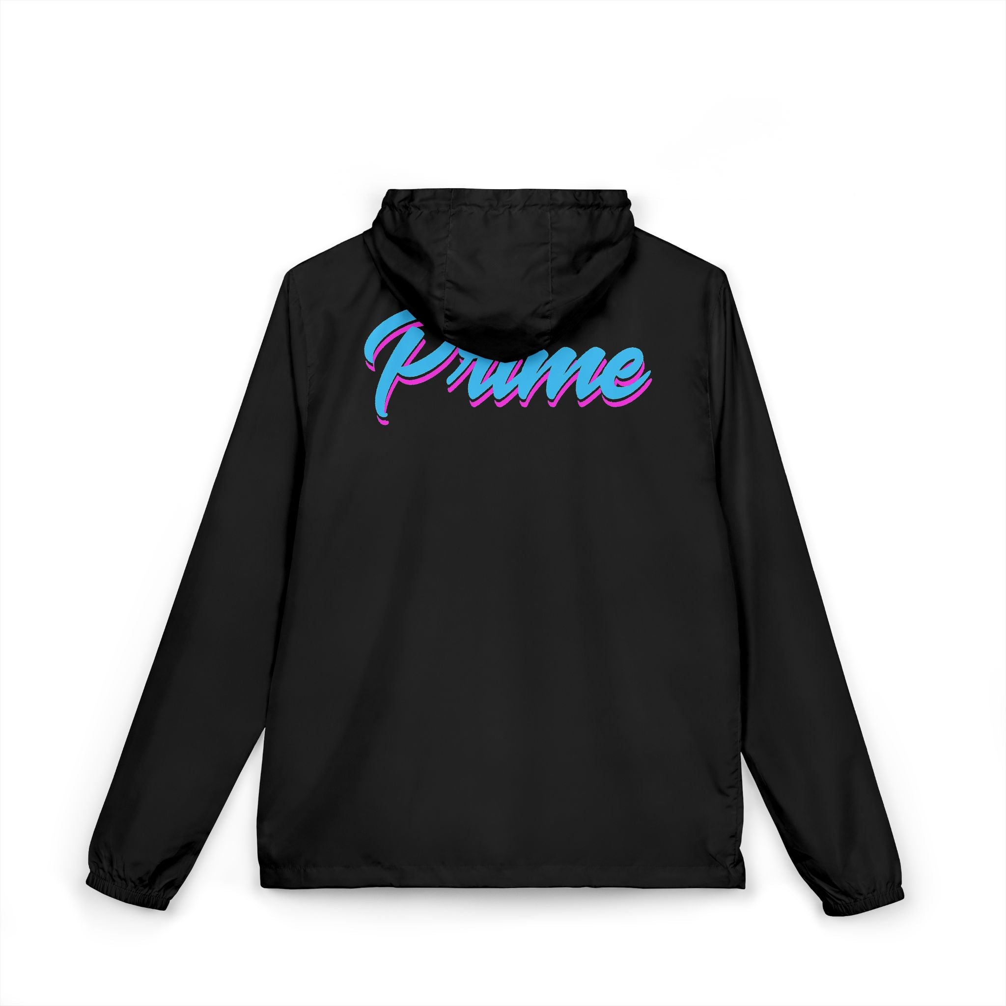 Retro Script 'Prime' Windbreaker | Vaporwave Neon UP Logo