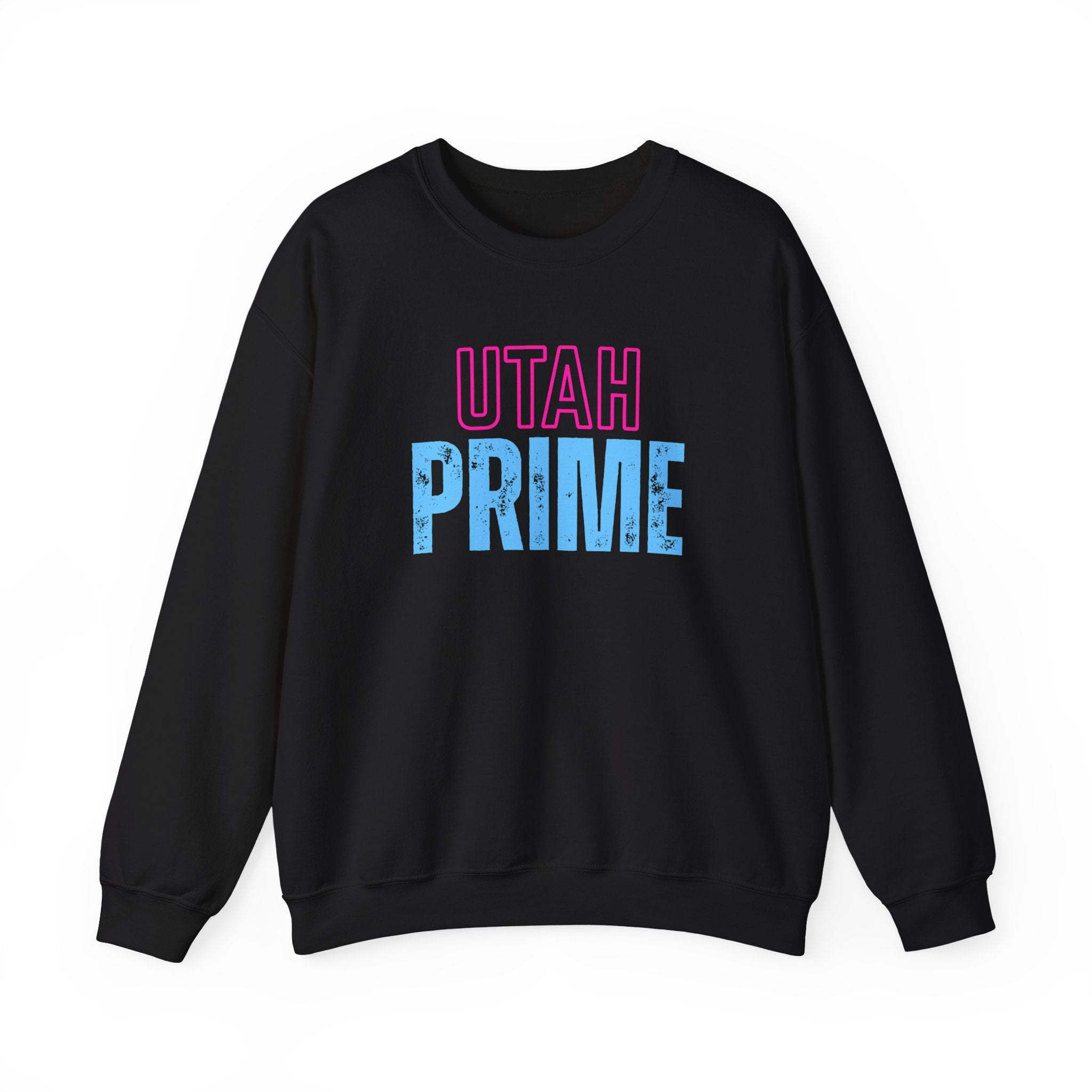 Utah PRIME Crewneck Sweatshirt — Retro Pink & Blue State Pride Pullover