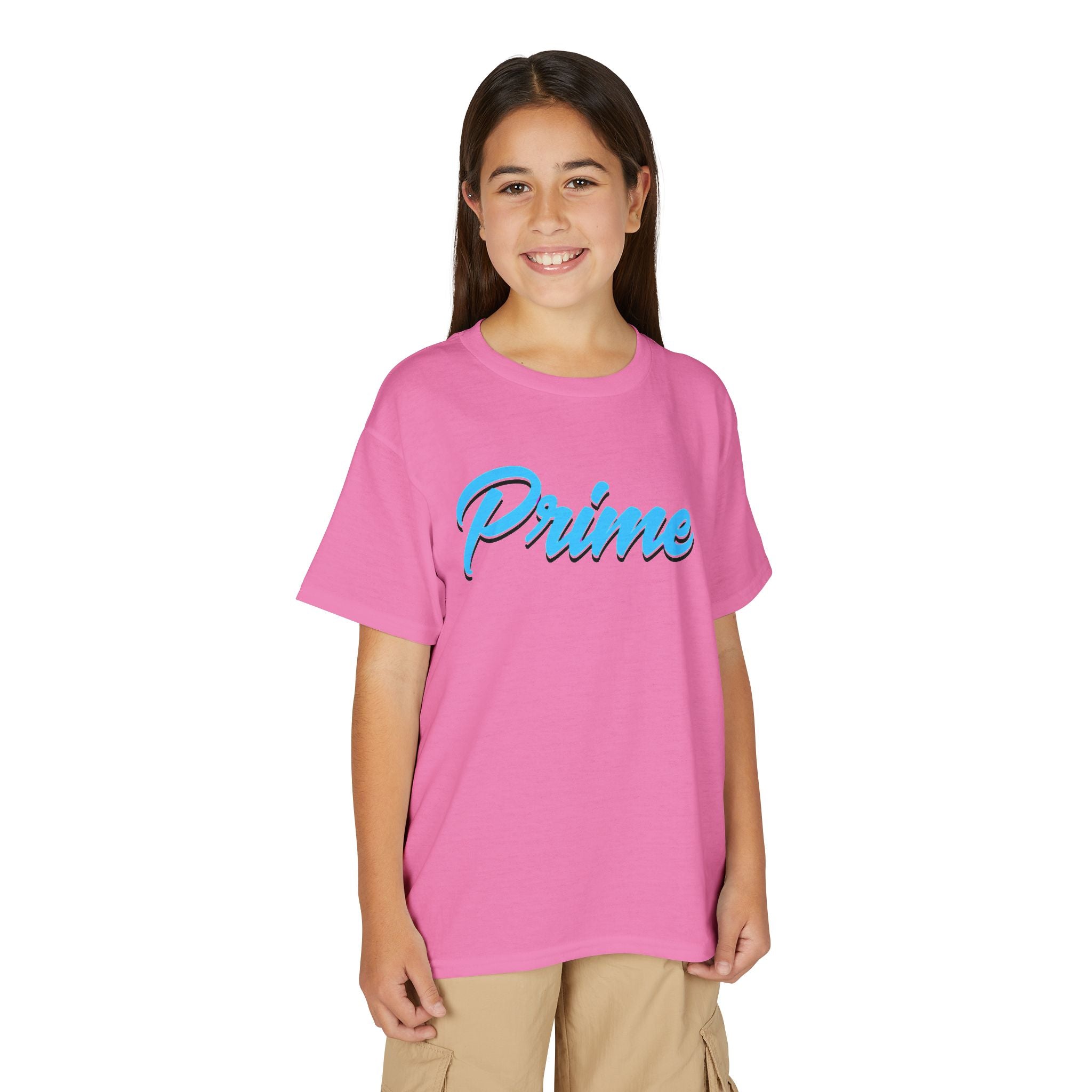 Youth 'Prime' T‑Shirt — Retro Neon Script Kids Tee