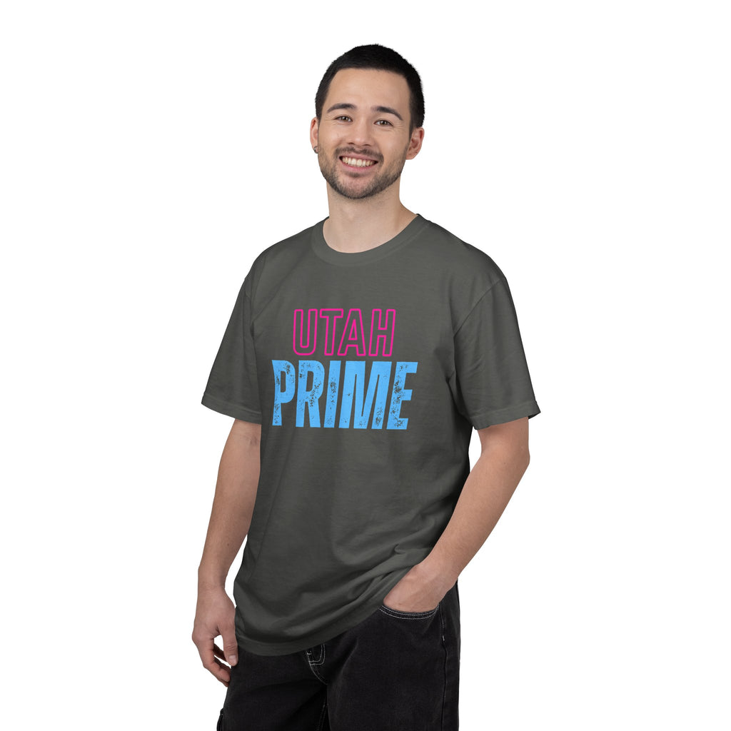 Utah Prime Graphic T‑Shirt — Retro Pink & Blue State Pride Tee