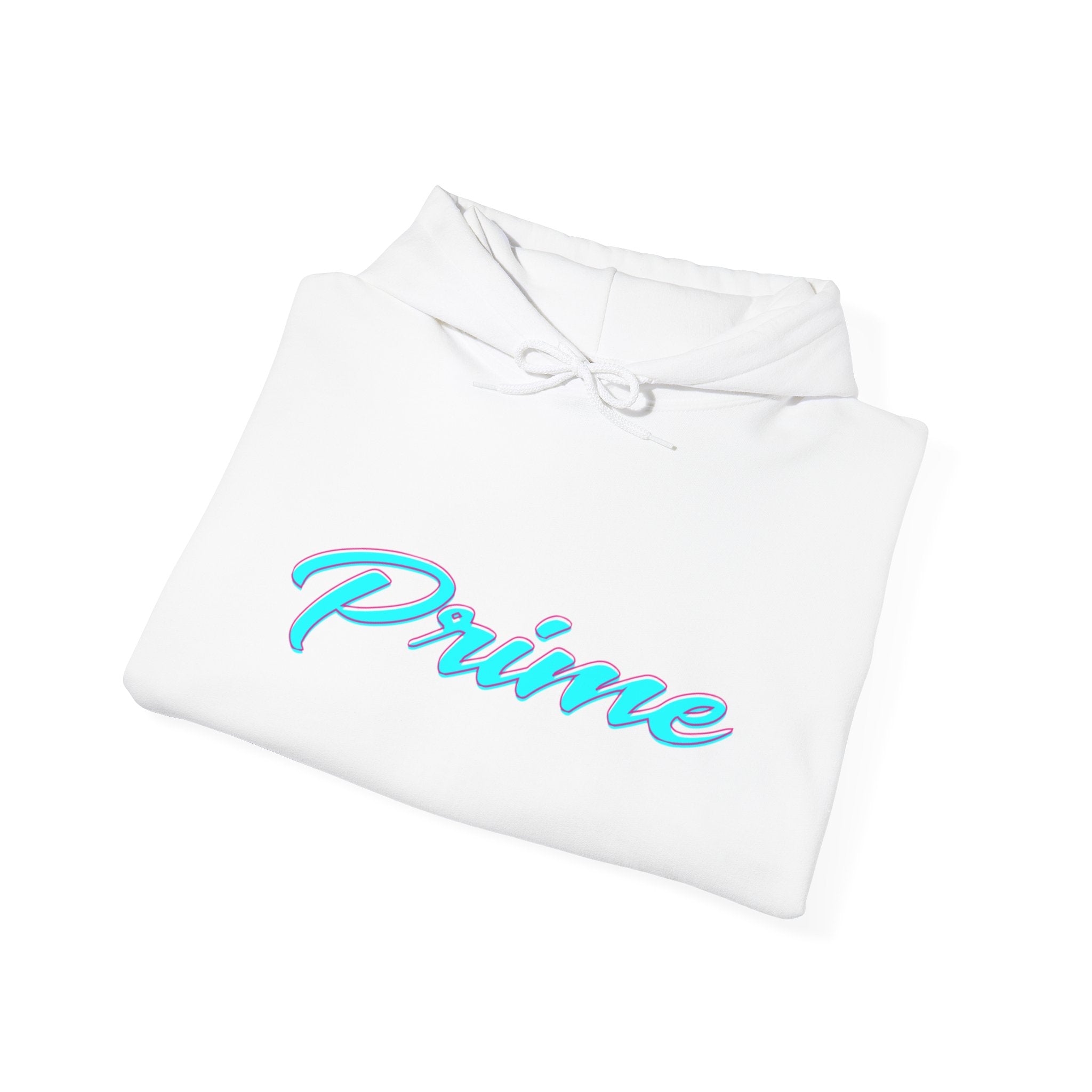 Prime Script Hoodie | Retro Blue Gradient Logo