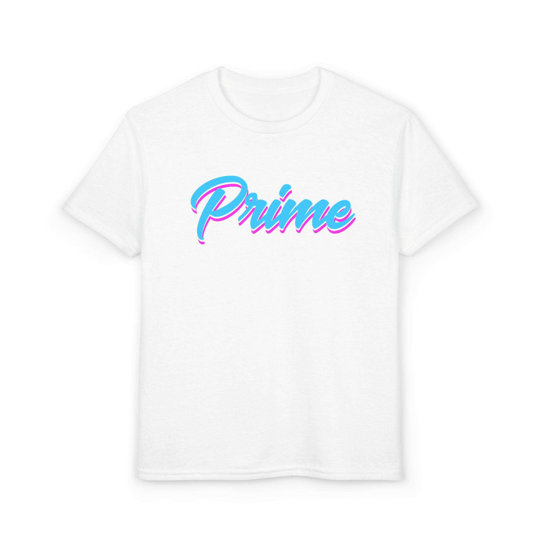 Youth 'Prime' T‑Shirt — Retro Neon Script Kids Tee