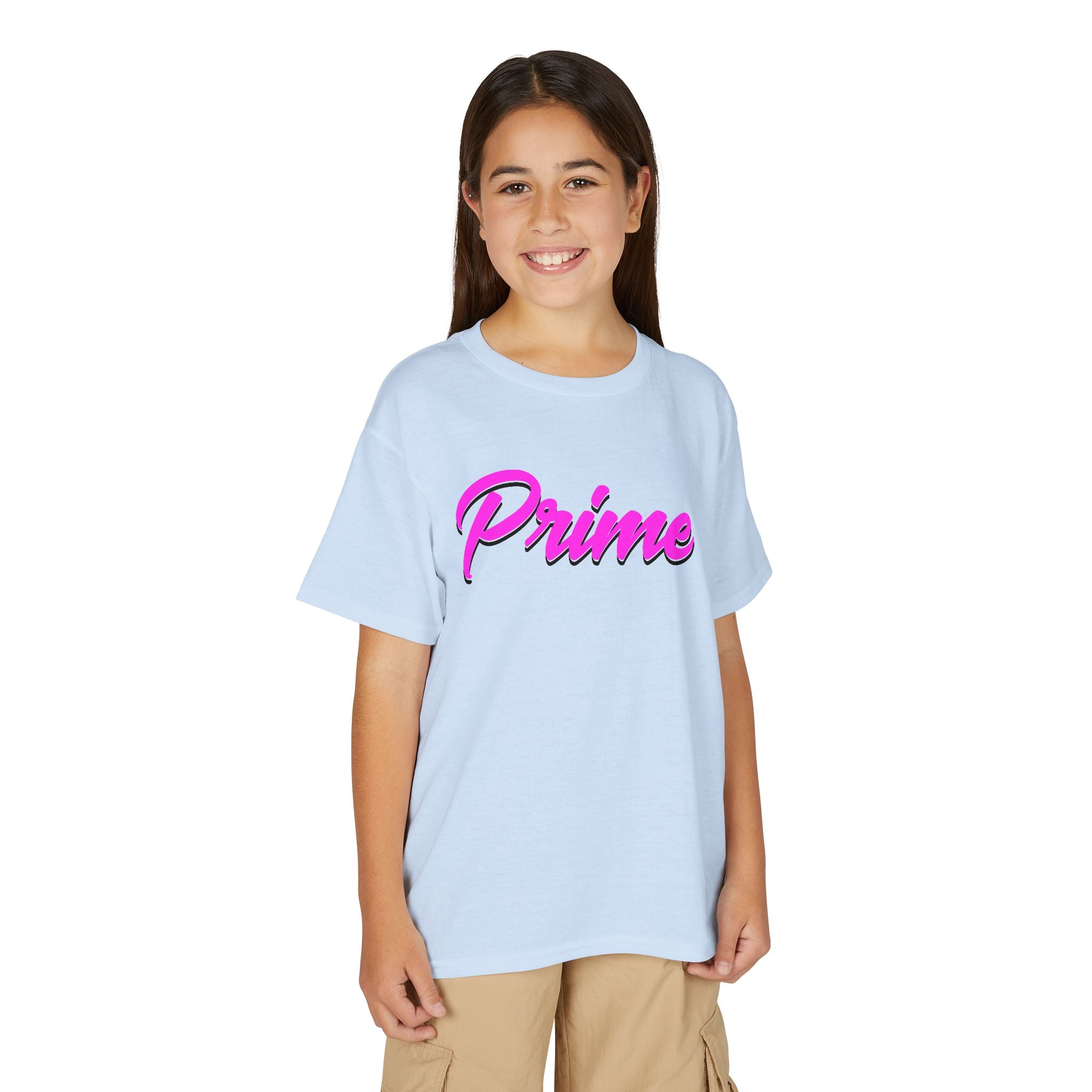 Youth 'Prime' T‑Shirt — Retro Neon Script Kids Tee