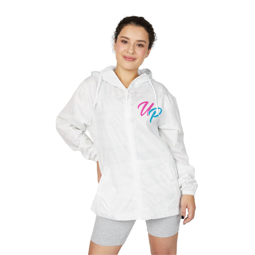 Retro Script 'Prime' Windbreaker | Vaporwave Neon UP Logo