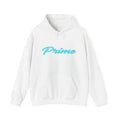 Prime Script Hoodie | Retro Blue Gradient Logo
