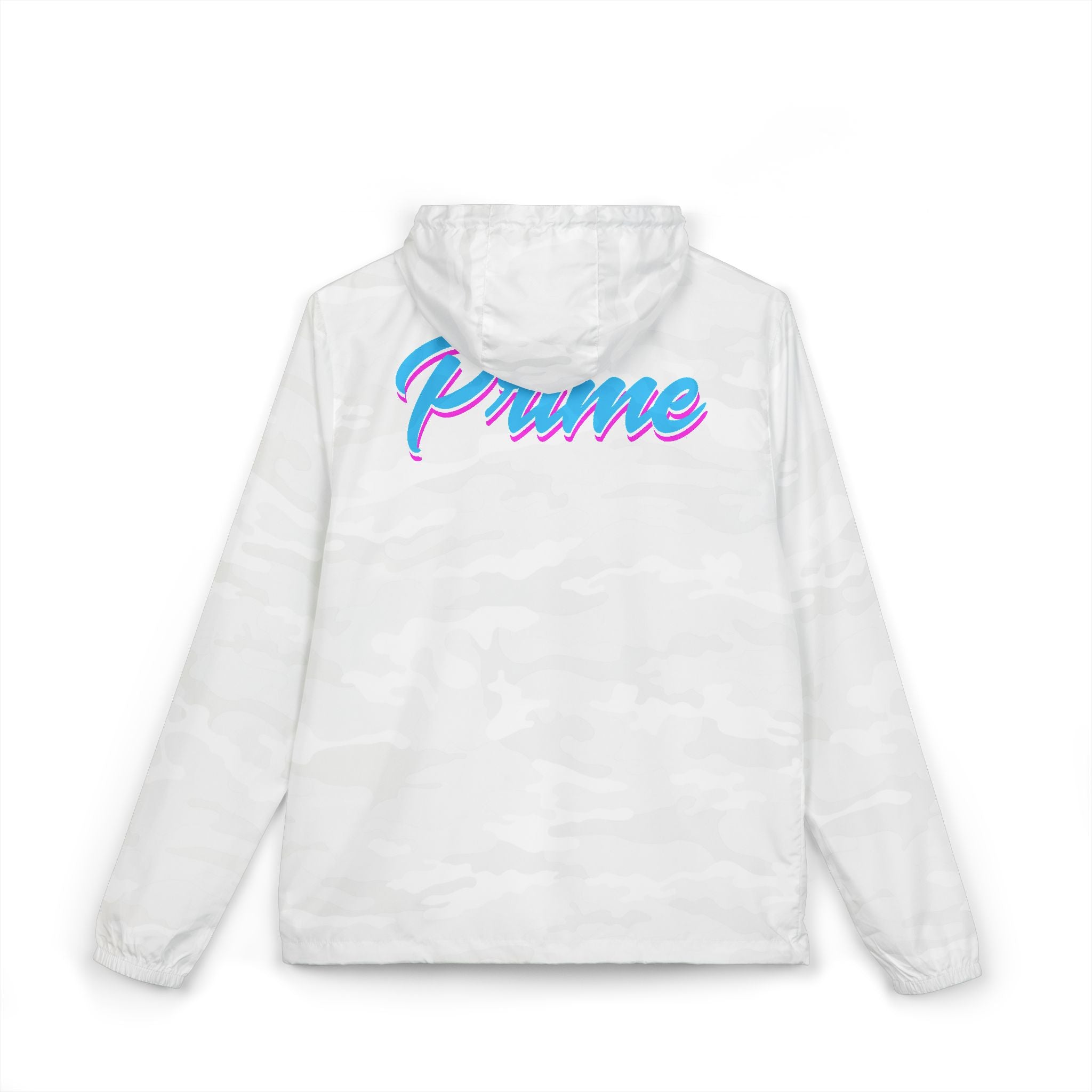 Retro Script 'Prime' Windbreaker | Vaporwave Neon UP Logo