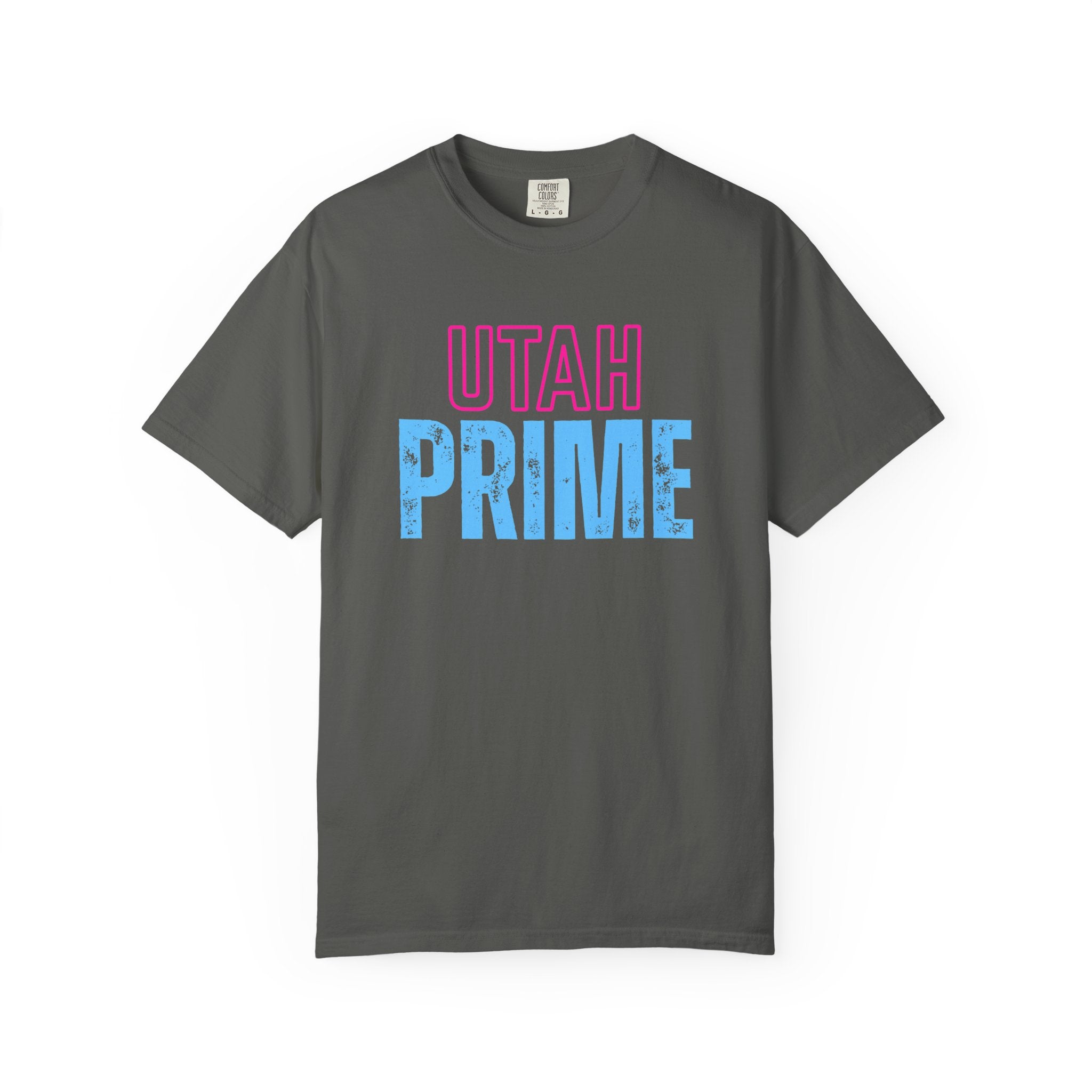 Utah Prime Graphic T‑Shirt — Retro Pink & Blue State Pride Tee