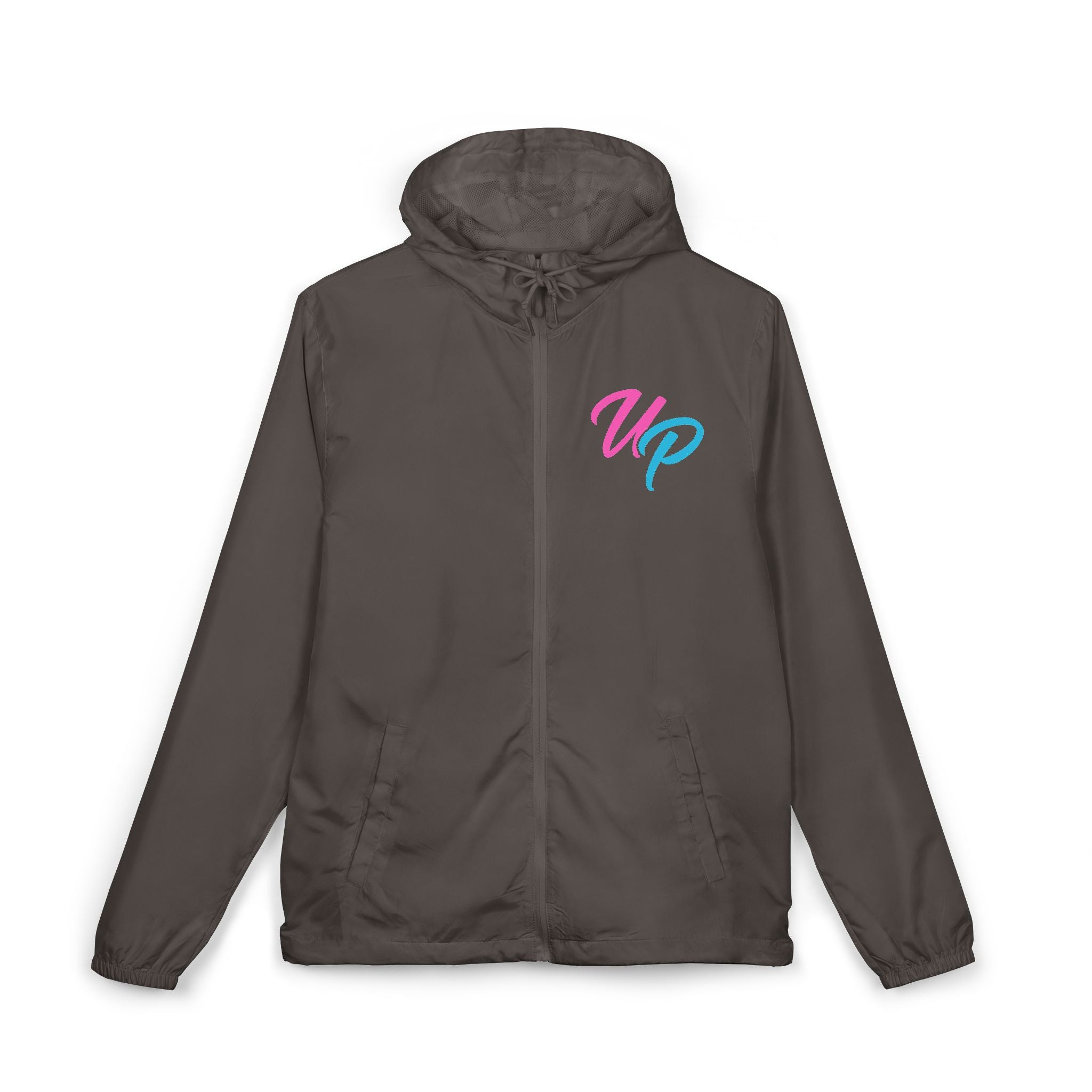 Retro Script 'Prime' Windbreaker | Vaporwave Neon UP Logo