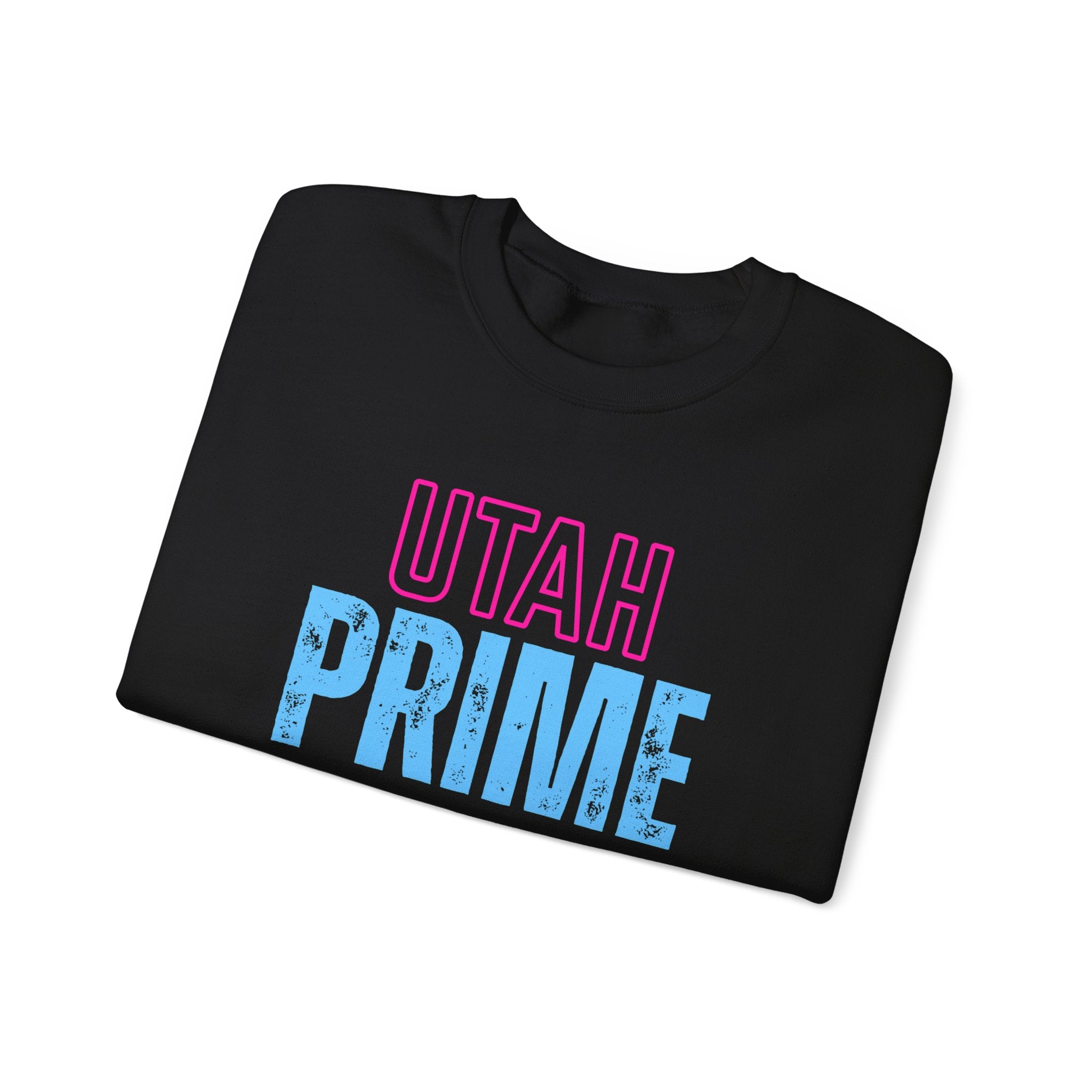Utah PRIME Crewneck Sweatshirt — Retro Pink & Blue State Pride Pullover