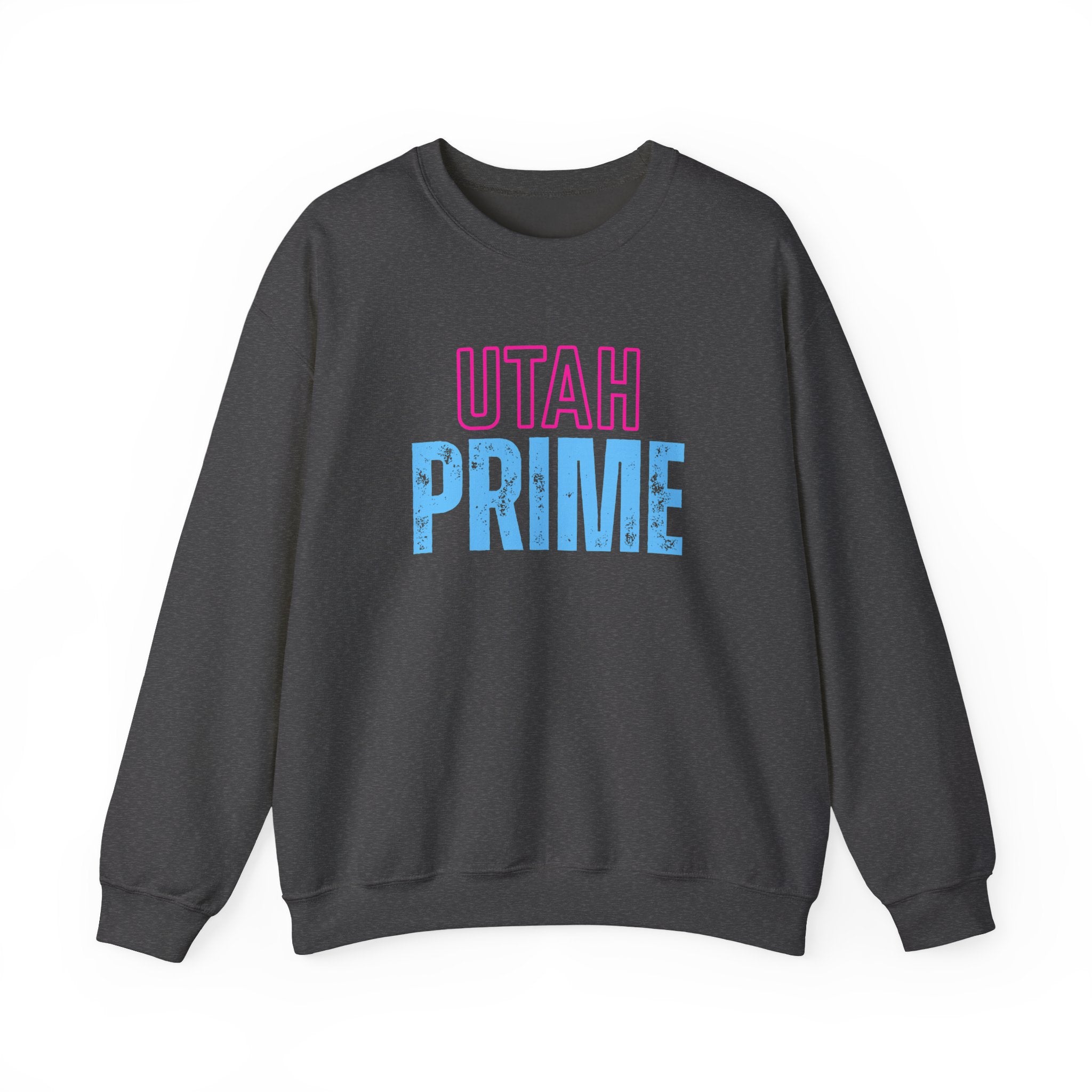 Utah PRIME Crewneck Sweatshirt — Retro Pink & Blue State Pride Pullover