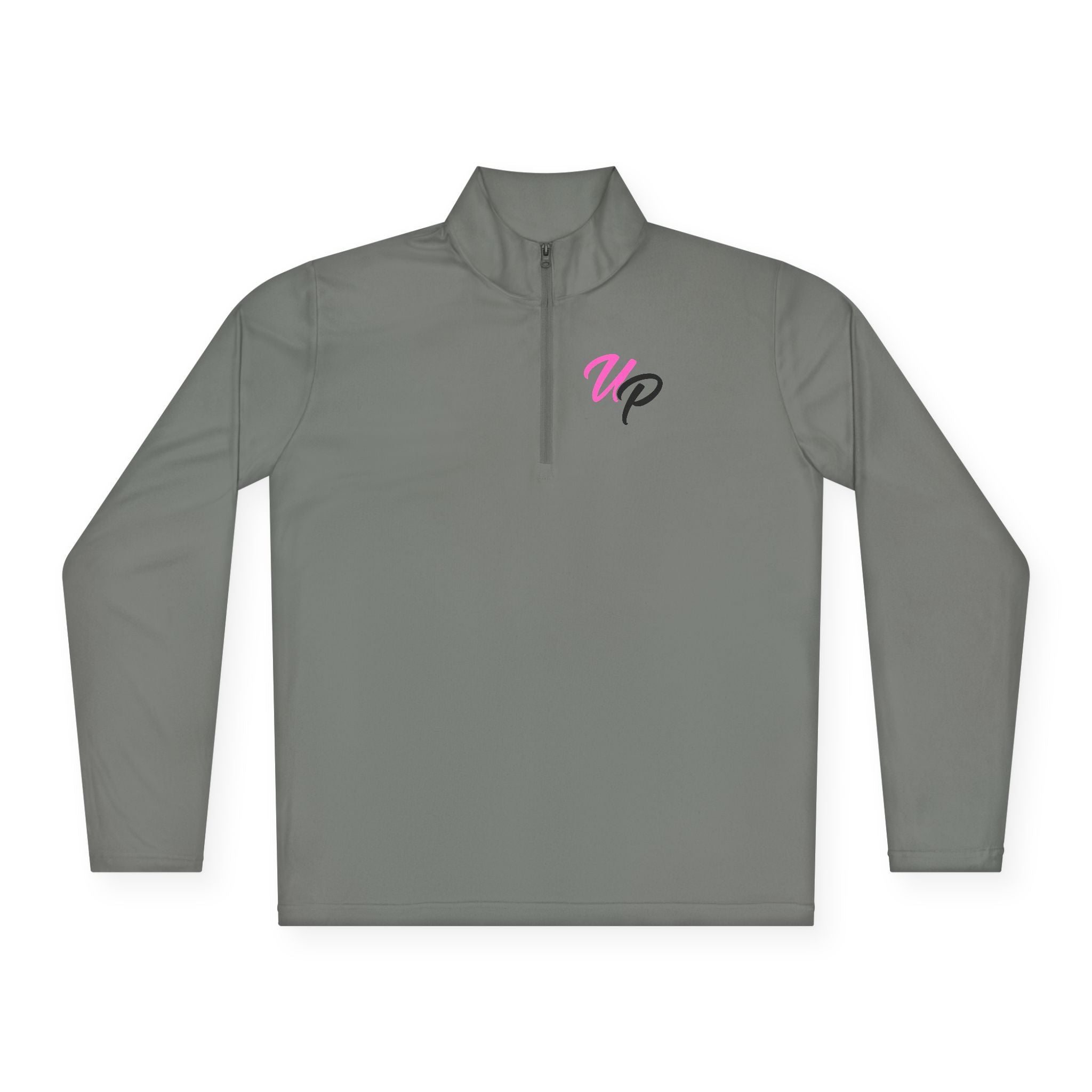 Prime script logo Quarter-Zip Pullover | retro neon VP chest design