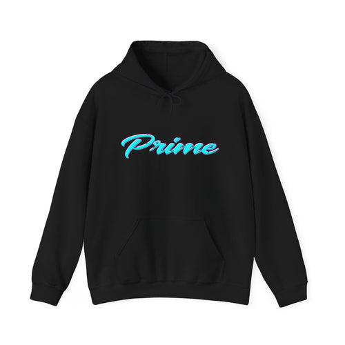 Prime Script Hoodie | Retro Blue Gradient Logo