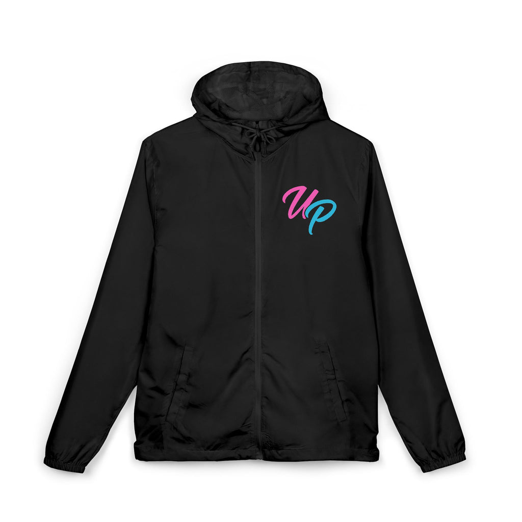 Retro Script 'Prime' Windbreaker | Vaporwave Neon UP Logo