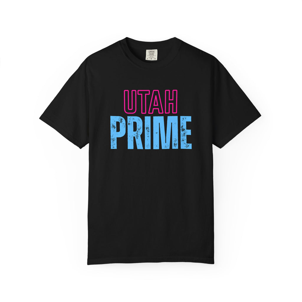 Utah Prime Graphic T‑Shirt — Retro Pink & Blue State Pride Tee
