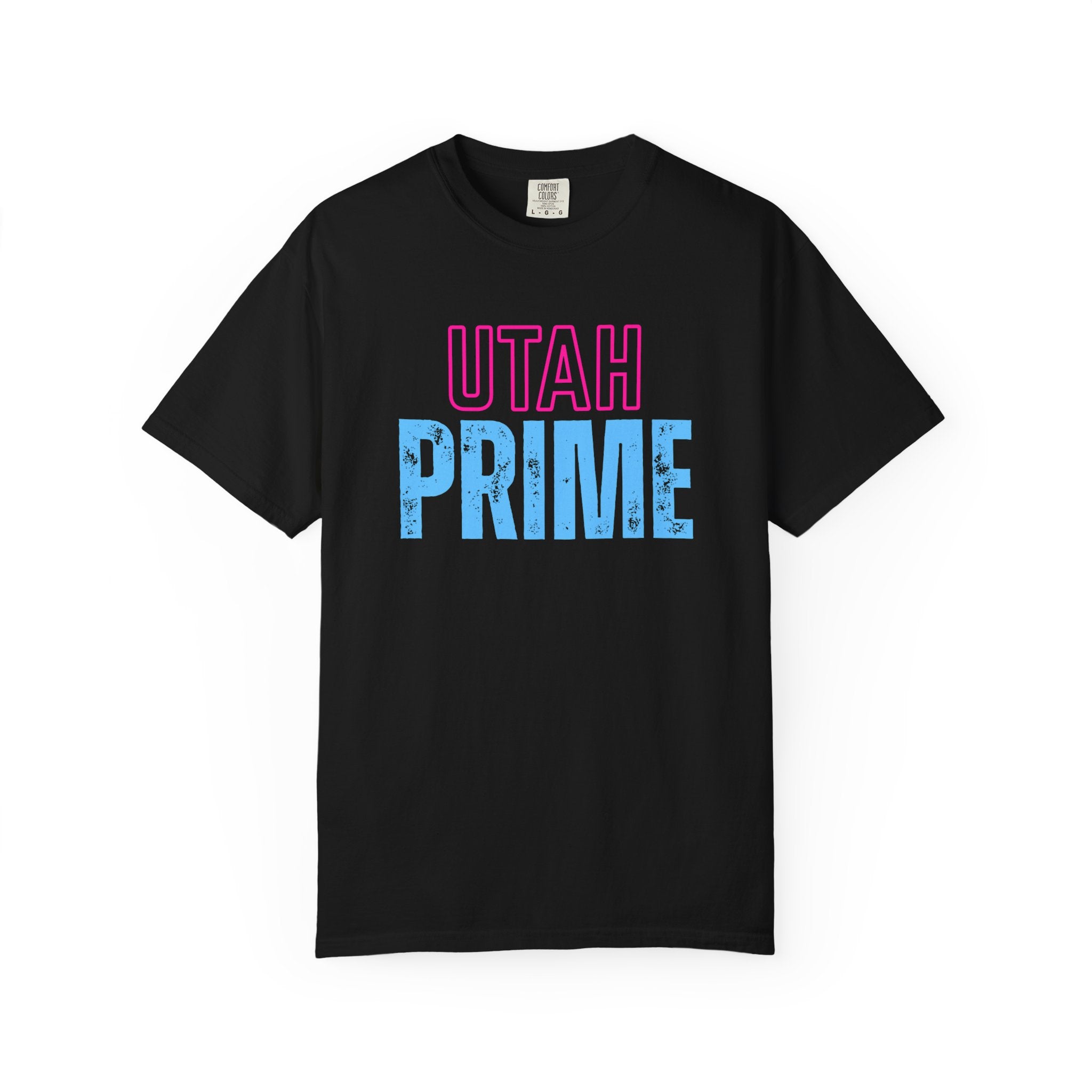 Utah Prime Graphic T‑Shirt — Retro Pink & Blue State Pride Tee