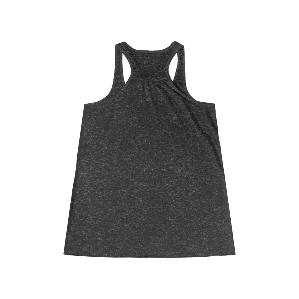 Prime script tank top | white racerback tank with teal retro script